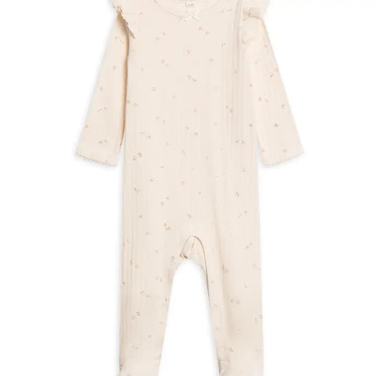 All the Pretty Petals Organic Cotton Pointelle Footie Romper