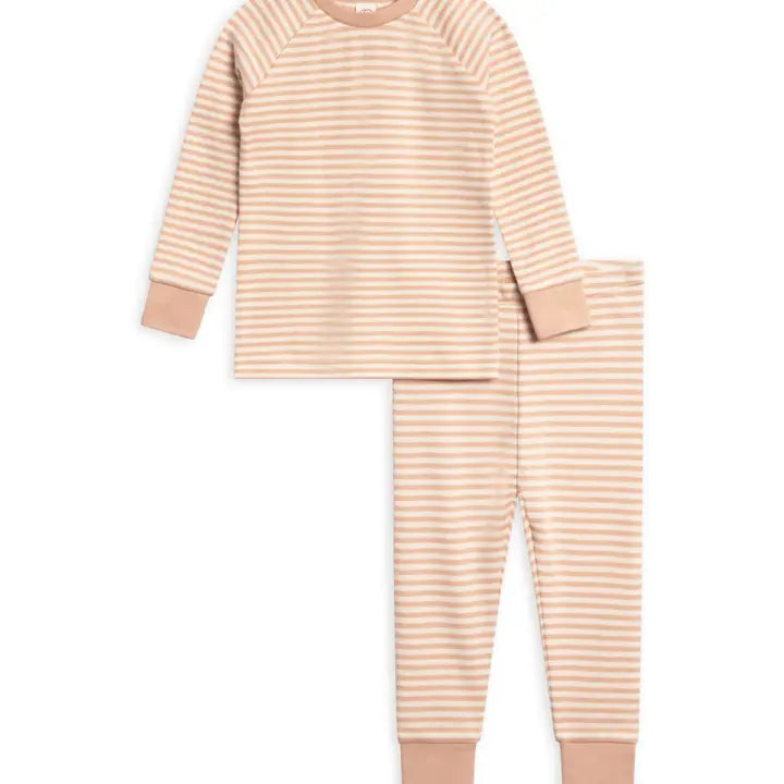 Counting Stripes Two Piece Long Sleeve Organic Cotton Jammie Set