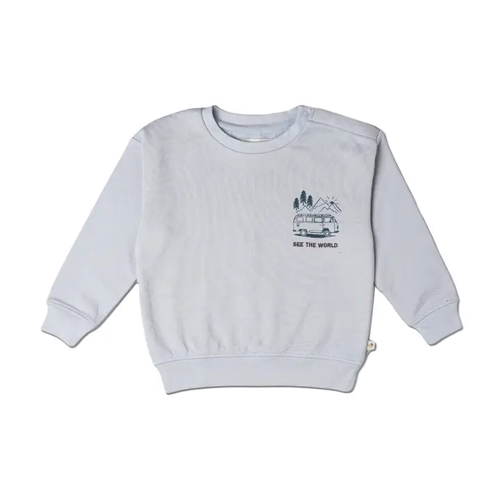 Happy Campers See the World Organic Fleece Sweatshirt