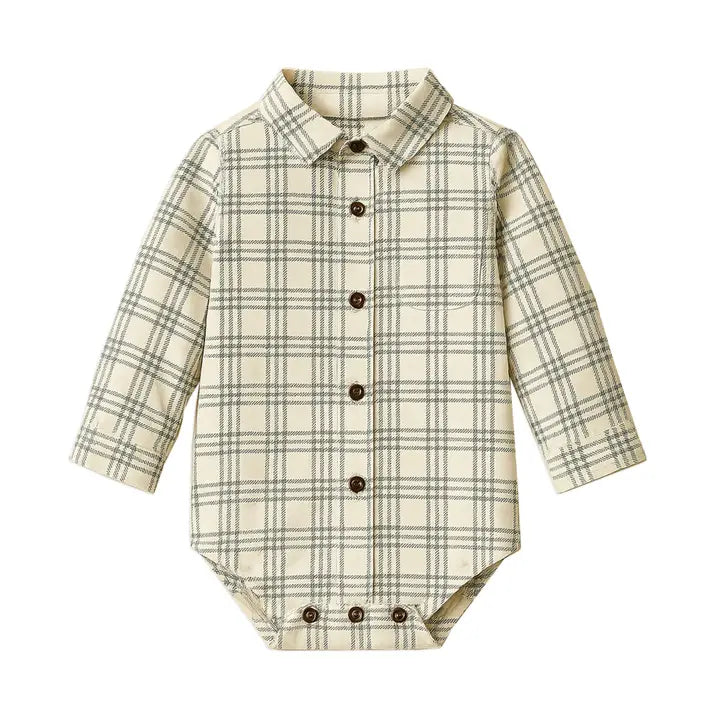 Little Poplin & Plaid Organic Cotton Bodysuit