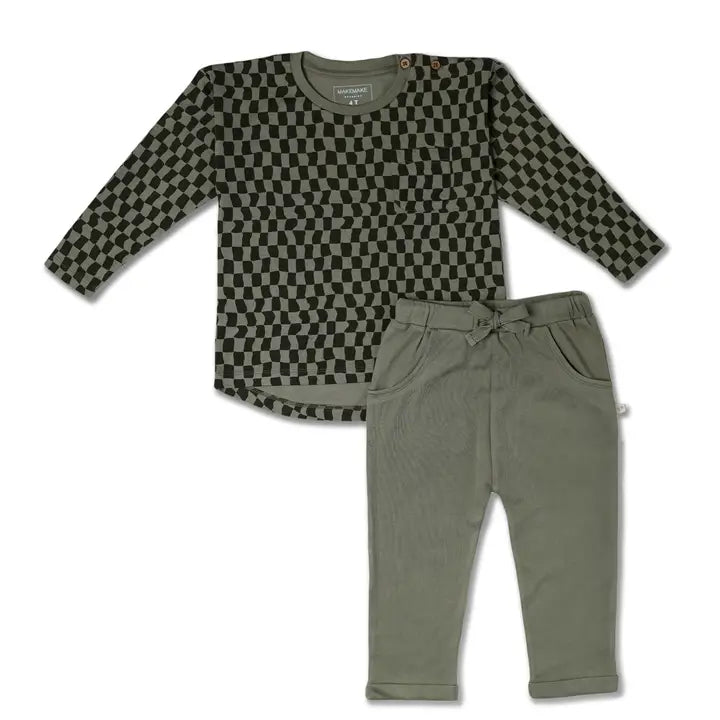 I'm So Checked Out Right Now Organic Cotton Shirt & Pant Set