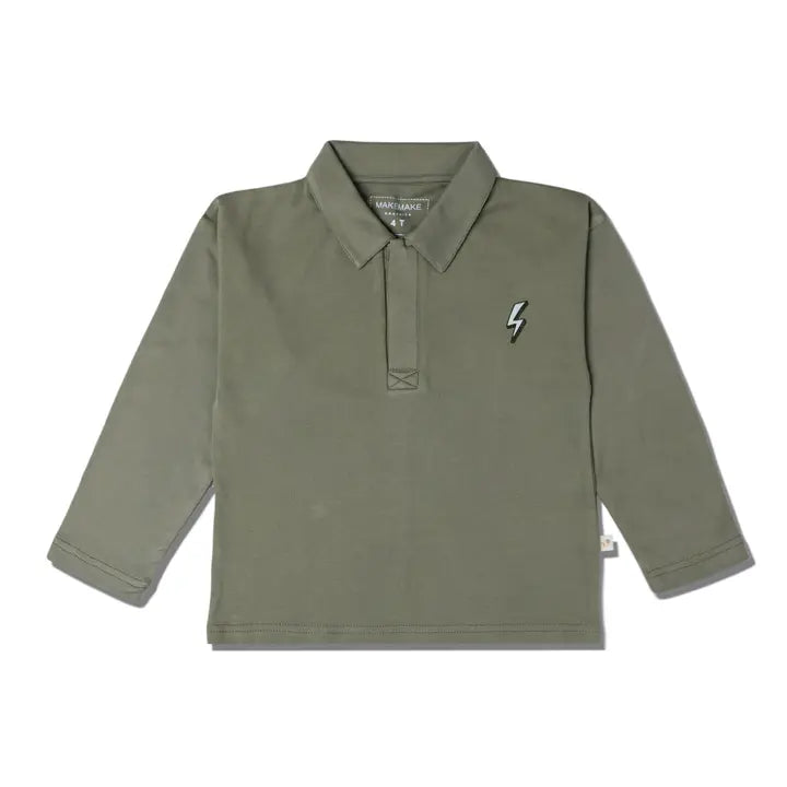 Fast as Lightning Organic Cotton Long Sleeve Polo