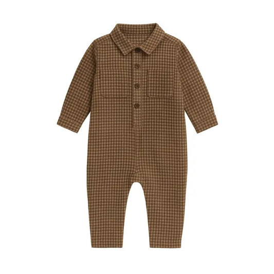 Baby Harvest Organic Cotton Gingham Collared Romper