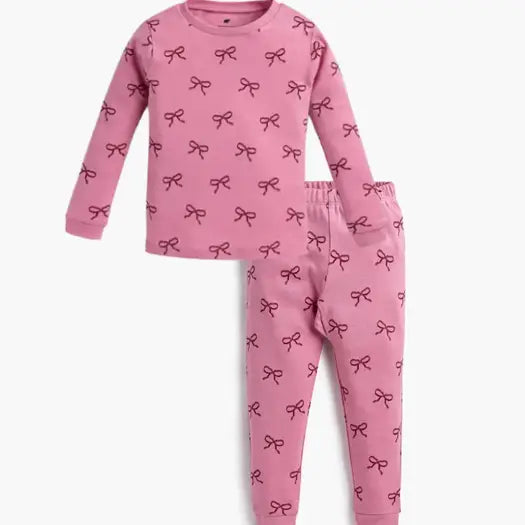 Bow Bliss Organic Cotton Pajama Set