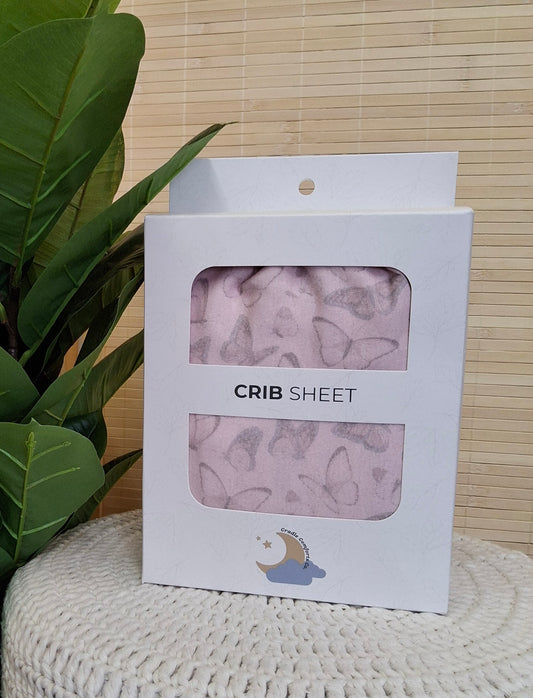 Butterfly Kisses Organic Bamboo Cotton Jersey Crib Sheet
