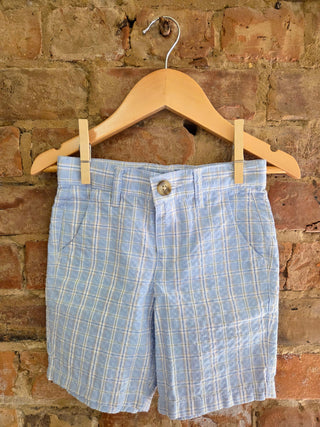 Organic Cotton Seersucker Shorts – Adjustable Waist Boys Shorts | Little Gent