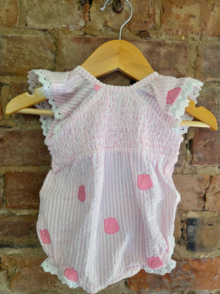 Petite Tulip Garden Party Organic Cotton Romper