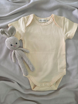 Organic Cotton Baby Bodysuit – Short Sleeve Essential | Neutral Basic