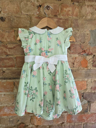 Organic Cotton Baby Dress & Bloomer Set – Floral Print | Little Garden Twirl