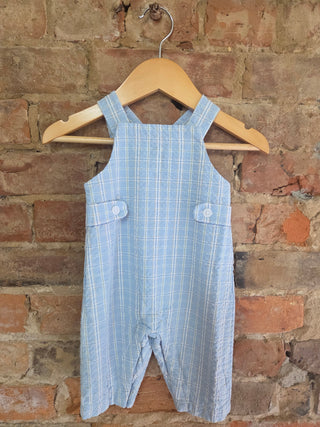 Organic Cotton Baby Overall – Seersucker Check | Buttons & Breeches