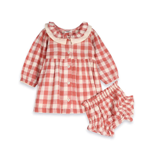 Happy Little Check Dress and Bloomer Set