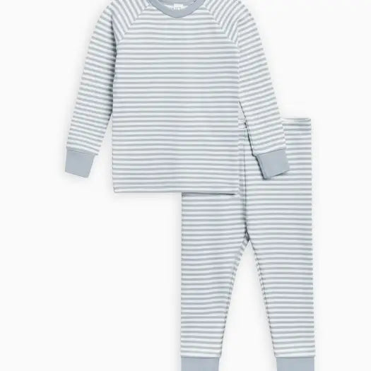 Counting Stripes Two Piece Long Sleeve Organic Cotton Jammie Set