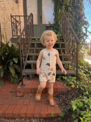 Organic Muslin Baby Romper – Western Print Shortie Snap Outfit | Little Cowpoke