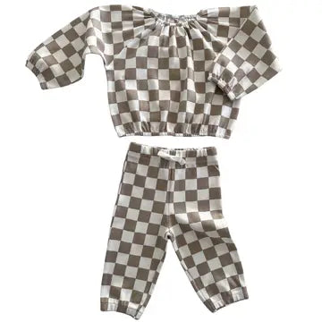 Game Day Check Organic Cotton Top & Pant Set