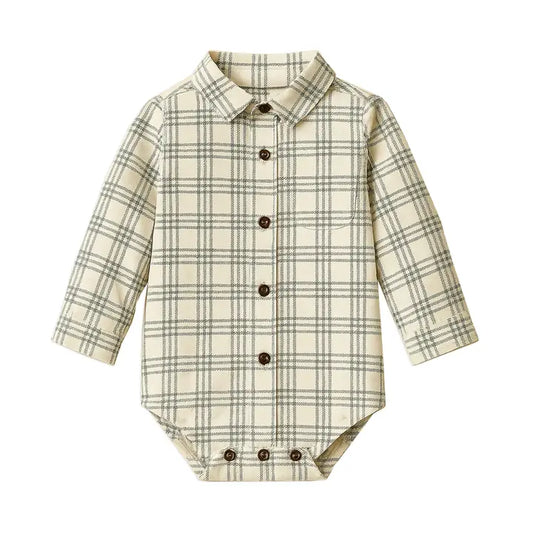 Little Poplin & Plaid Organic Cotton Bodysuit