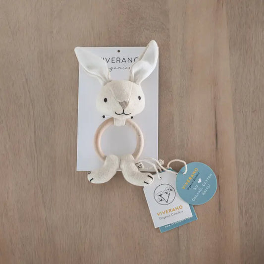 Here for the Carrots Bunny Teething Rattle