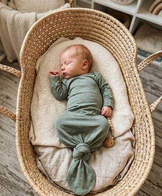 Organic Cotton Baby Gown – Adjustable Tie Bottom | Little Dreamer