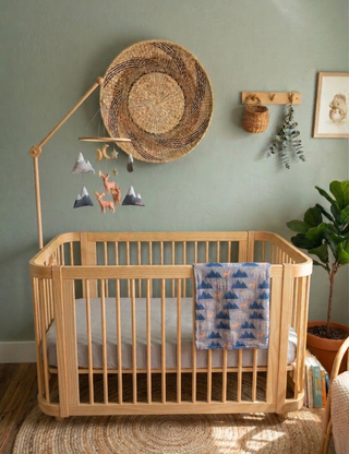 Organic Bamboo Cotton Swaddle Blanket – Bear & Mountain Print | Wilderness Wanderer