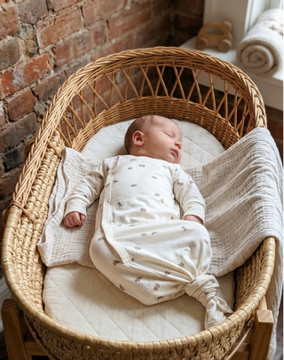 Organic Cotton Baby Kimono Gown – Bear Print | The Woodland Cub