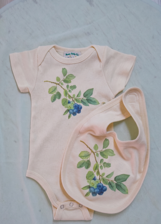 Organic Cotton Baby Bodysuit – Vintage Blueberry Print | Berry Sweet Snuggles