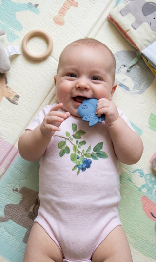 Organic Cotton Baby Bodysuit – Vintage Blueberry Print | Berry Sweet Snuggles