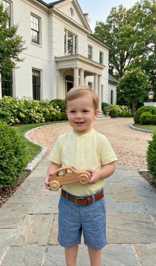 Organic Cotton Boys Henley Shirt – Short Sleeve | Sunny Days Ahead
