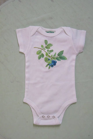 Organic Cotton Baby Bodysuit – Vintage Blueberry Print | Berry Sweet Snuggles