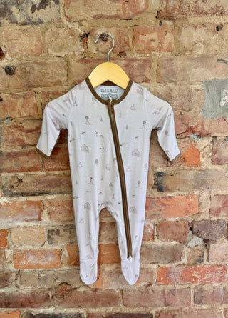 Bamboo Baby Footie Pajama | Simple Farm Print