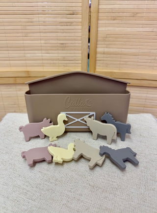 Farm Silicone Suction Bath Time Play Set