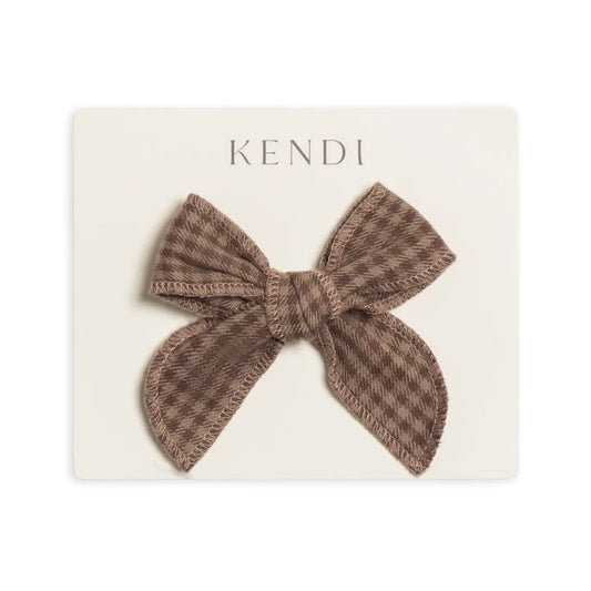 My Little Harvest Organic Cotton Gingham Check Bow