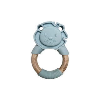 Lion Silicone & Beechwood Teether Ring