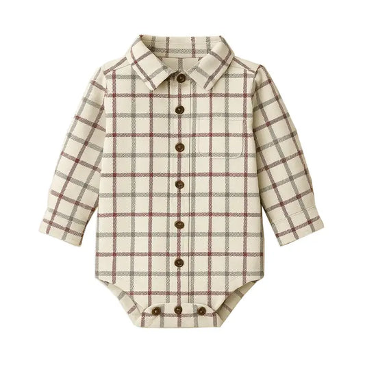 Little Poplin & Plaid Organic Cotton Bodysuit