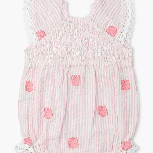 Petite Tulip Garden Party Organic Cotton Romper