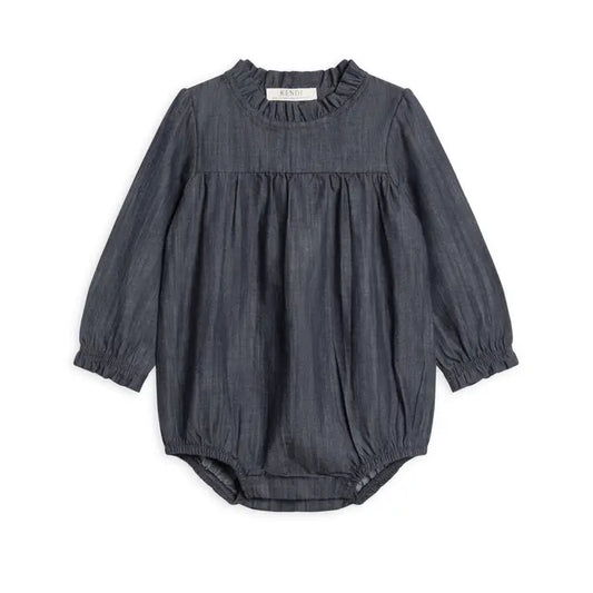 Blue Jean Baby Organic Cotton Chambray Ruffle Romper