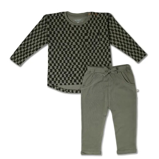 I'm So Checked Out Right Now Organic Cotton Shirt & Pant Set