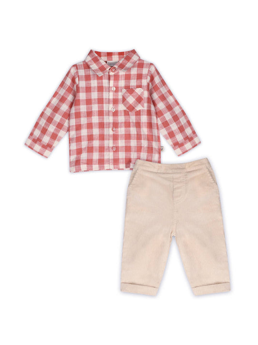Sharp Dressed Check Shirt and Pant Set