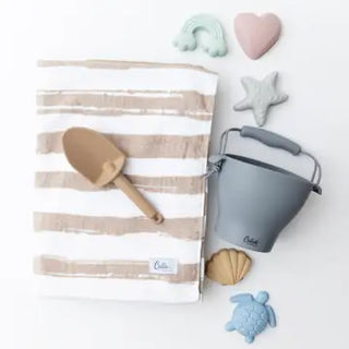 Kids Cotton Beach Towel & Wet Bag Set – Brush Stripe | Seaside Strolls