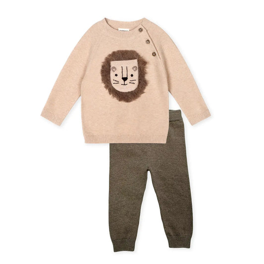 Little Lion of Judah Organic Cotton Sweater Knit Pullover & Pant Set