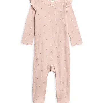 All the Pretty Petals Organic Cotton Pointelle Footie Romper