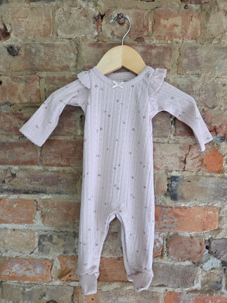 All the Pretty Petals Organic Cotton Pointelle Footie Romper