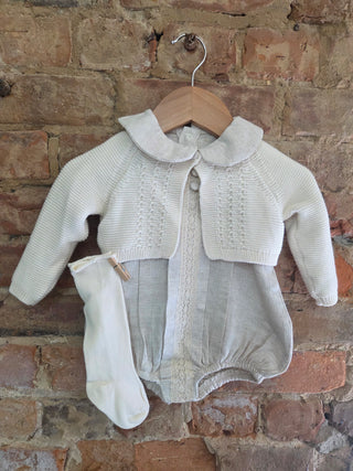 Organic Cotton Baby Romper & Cardigan Set