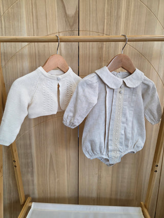 Organic Cotton Baby Romper & Cardigan Set