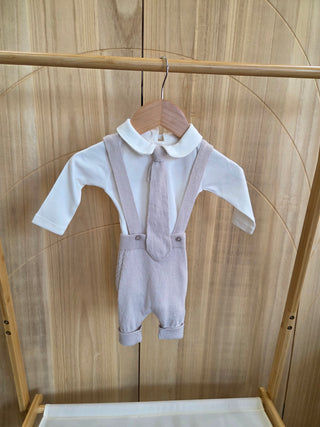Boys Organic Cotton Knit Set with Tie