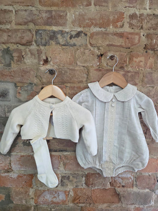 Organic Cotton Baby Romper & Cardigan Set