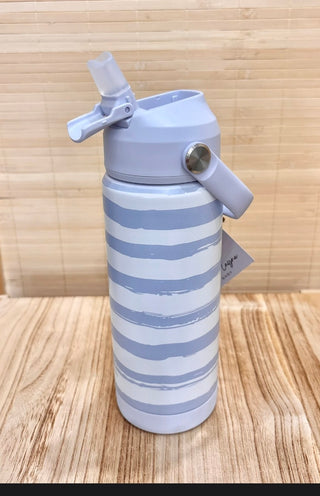Kids Stainless Steel Tumbler with Silicone Spout – Brush Stripe | Coastal Sips