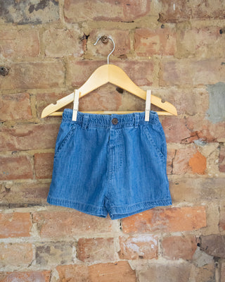 Organic Cotton Chambray Boys Shorts – Classic Everyday Fit | Little Explorer Essential