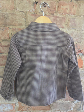 Boys Organic Cotton Flannel Gingham Button-Up Shirt