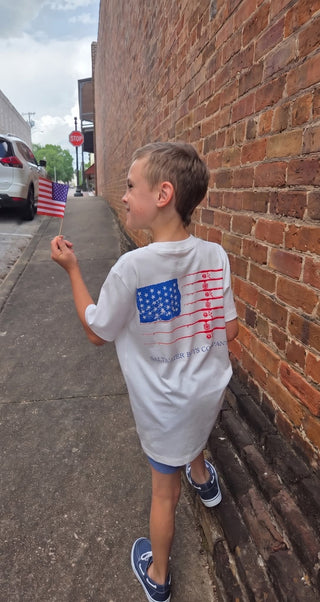 Boys Graphic T-Shirt – Fishing Pole American Flag | American Fisherman