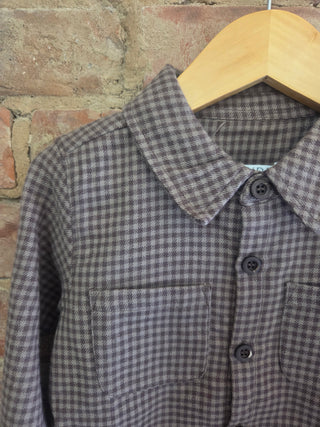 Boys Organic Cotton Flannel Gingham Button-Up Shirt