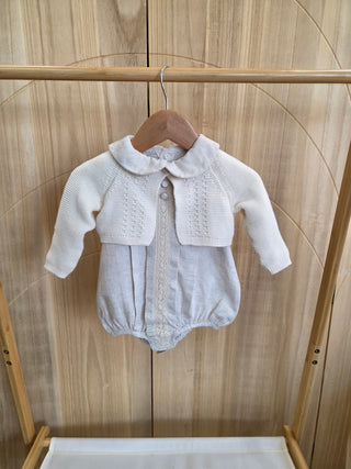 Organic Cotton Baby Romper & Cardigan Set